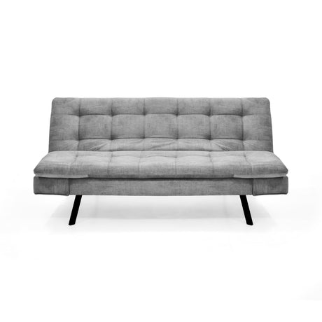 Sofá Cama Milan Gris y Negro Metálico 176x78cm de Tres Puestos y Sin Apoya Brazos - SOFAS Y POLTRONAS | Bylmo