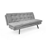 Sofá Cama Milan Gris y Negro Metálico 176x78cm de Tres Puestos y Sin Apoya Brazos - SOFAS Y POLTRONAS | Bylmo