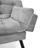 Sofá Cama Milan Gris y Negro Metálico 176x78cm de Tres Puestos y Sin Apoya Brazos - SOFAS Y POLTRONAS | Bylmo