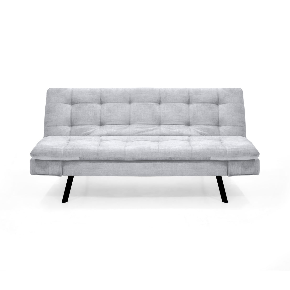 Sofá Cama Milan Plata y Negro Metálico 176x78cm de Tres Puestos y Sin Apoya Brazos - SOFAS Y POLTRONAS | Bylmo