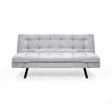Sofá Cama Milan Plata y Negro Metálico 176x78cm de Tres Puestos y Sin Apoya Brazos - SOFAS Y POLTRONAS | Bylmo
