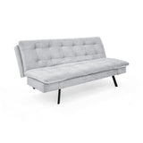 Sofá Cama Milan Plata y Negro Metálico 176x78cm de Tres Puestos y Sin Apoya Brazos - SOFAS Y POLTRONAS | Bylmo