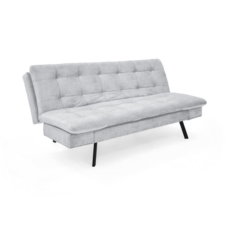 Sofá Cama Milan Plata y Negro Metálico 176x78cm de Tres Puestos y Sin Apoya Brazos - SOFAS Y POLTRONAS | Bylmo