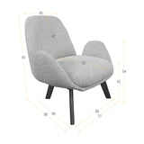 Poltrona Sibu Salmón y Matiz Natural 77x79cm de Un Puestos y con Apoya Brazos - SOFAS Y POLTRONAS | Bylmo