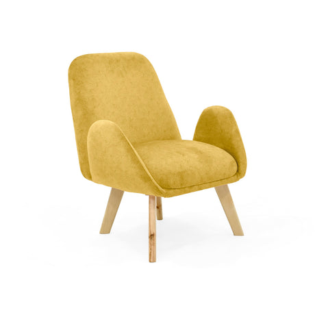 Poltrona Sibu Mostaza y Matiz Natural 77x79cm de Un Puestos y con Apoya Brazos - SOFAS Y POLTRONAS | Bylmo