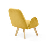 Poltrona Sibu Mostaza y Matiz Natural 77x79cm de Un Puestos y con Apoya Brazos - SOFAS Y POLTRONAS | Bylmo