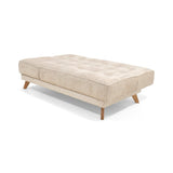 Sofá Cama Petra Beige y Matiz Caoba 177x83cm de Tres Puestos y Sin Apoya Brazos - SOFAS Y POLTRONAS | Bylmo