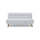 Sofá Cama Petra Plata y Matiz Caoba 177x83cm de Tres Puestos y Sin Apoya Brazos - SOFAS Y POLTRONAS | Bylmo
