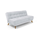Sofá Cama Petra Plata y Matiz Caoba 177x83cm de Tres Puestos y Sin Apoya Brazos - SOFAS Y POLTRONAS | Bylmo