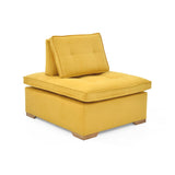 Poltrona Ventury Mostaza y Matiz Caoba 83x86cm de Un Puestos y Sin Apoya Brazos - SOFAS Y POLTRONAS | Bylmo