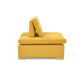 Poltrona Ventury Mostaza y Matiz Caoba 83x86cm de Un Puestos y Sin Apoya Brazos - SOFAS Y POLTRONAS | Bylmo