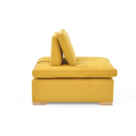 Poltrona Ventury Mostaza y Matiz Caoba 83x86cm de Un Puestos y Sin Apoya Brazos - SOFAS Y POLTRONAS | Bylmo