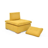 Poltrona Ventury Mostaza y Matiz Caoba 83x86cm de Un Puestos y Sin Apoya Brazos - SOFAS Y POLTRONAS | Bylmo