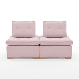 Set x 2 Poltronas Ventury Rosa y Matiz Caoba 83x86cm de Dos Puestos y Sin Apoya Brazos - SOFAS Y POLTRONAS | Bylmo