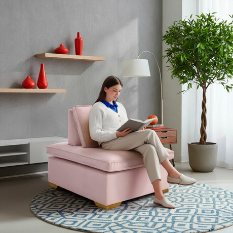 Set x 2 Poltronas Ventury Rosa y Matiz Caoba 83x86cm de Dos Puestos y Sin Apoya Brazos - SOFAS Y POLTRONAS | Bylmo