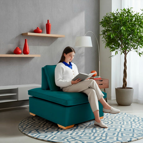 Set x 2 Poltronas Ventury Petróleo y Matiz Caoba 83x86cm de Dos Puestos y Sin Apoya Brazos - SOFAS Y POLTRONAS | Bylmo