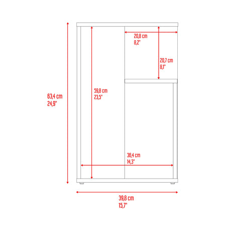Mesa Auxiliar Everett Fresno Europeo 39.8x63.4cm Rectangular - MESAS AUXILIARES | Bylmo
