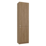 Estantería Home Fresno y Blanco 45x180.6cm Rectangular con Tres Entrepaños y Dos Puertas - BIBLIOTECAS Y ESTANTERIAS | Bylmo