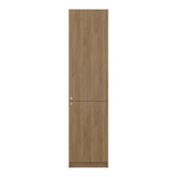 Estantería Home Fresno y Blanco 45x180.6cm Rectangular con Tres Entrepaños y Dos Puertas - BIBLIOTECAS Y ESTANTERIAS | Bylmo
