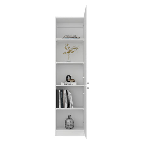 Estantería Home Blanco 45x180.6cm Rectangular con Tres Entrepaños y Dos Puertas - BIBLIOTECAS Y ESTANTERIAS | Bylmo