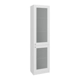 Estantería Home Blanco 45x180.6cm Rectangular con Tres Entrepaños y Dos Puertas con Vidrio - BIBLIOTECAS Y ESTANTERIAS | Bylmo