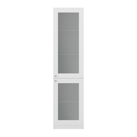 Estantería Home Blanco 45x180.6cm Rectangular con Tres Entrepaños y Dos Puertas con Vidrio - BIBLIOTECAS Y ESTANTERIAS | Bylmo