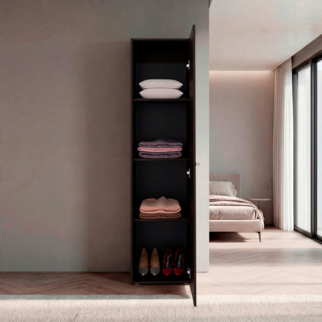 Closet Home Dreams Nogal 40x170cm con Una Puerta y con Espejo - CLOSETS | Bylmo
