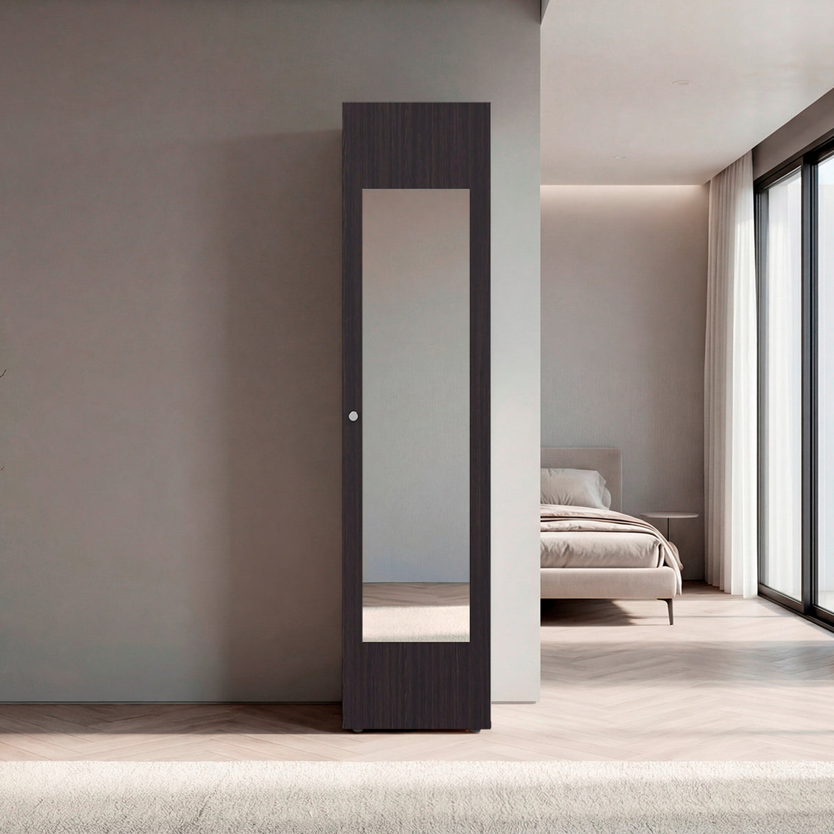 Closet Home Dreams Wengue 40x170cm con Una Puerta y con Espejo - CLOSETS | Bylmo