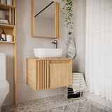 Mueble para Lavamanos Nori Miel 60x41.5cm Flotante Individual sin Lavamanos con Un Cajón y Dos Puertas - MUEBLES PARA LAVAMANOS | Bylmo