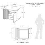 Mueble para Lavamanos Nori Miel 60x41.5cm Flotante Individual sin Lavamanos con Un Cajón y Dos Puertas - MUEBLES PARA LAVAMANOS | Bylmo