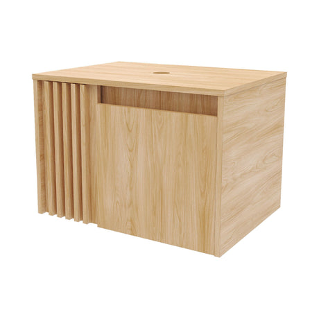 Mueble para Lavamanos Nori Miel 60x41.5cm Flotante Individual sin Lavamanos con Un Cajón y Dos Puertas - MUEBLES PARA LAVAMANOS | Bylmo