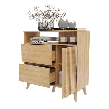 Cajonera Nori Miel 100x98cm de Dos Hileras con Dos Cajones - CAJONERAS Y COMODAS | Bylmo