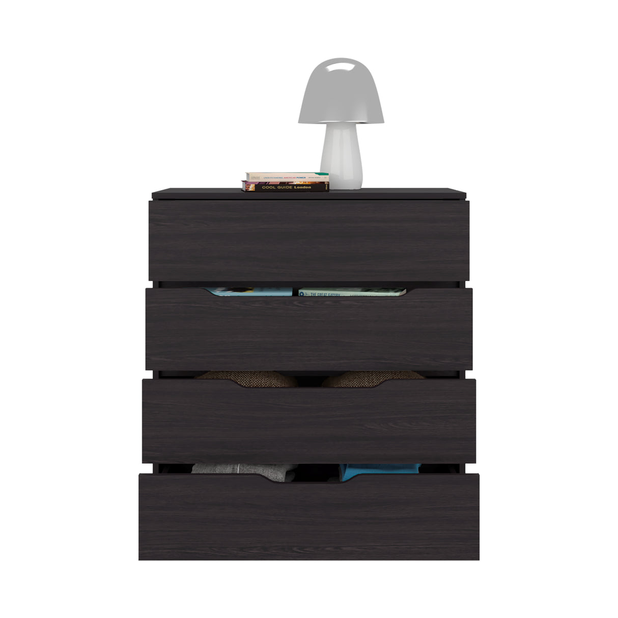 Cajonera Zoe Wengue 80x89.1cm de Cuatro Hileras con Cuatro Cajones - CAJONERAS Y COMODAS | Bylmo