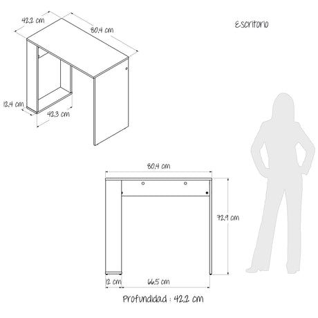 Escritorio Zik Gales 80x72cm sin Cajones - ESCRITORIOS | Bylmo