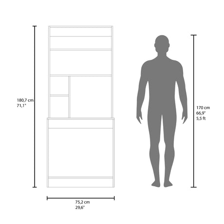 Escritorio Hutch Blanco 75.2x180.7cm sin Cajones - ESCRITORIOS | Bylmo