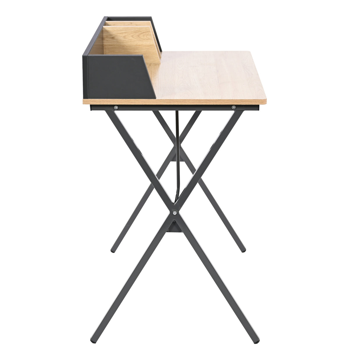 Escritorio Sprint Marrón 80x84cm con Pasa Cables - ESCRITORIOS | Bylmo