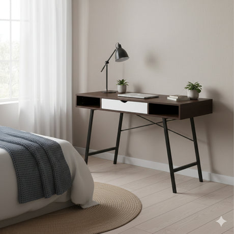 Escritorio Sirion Marrón 120x76cm con Un Cajón - ESCRITORIOS | Bylmo