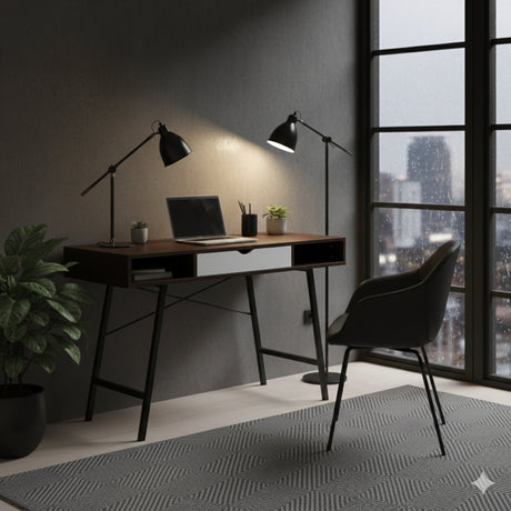 Escritorio Sirion Marrón 120x76cm con Un Cajón - ESCRITORIOS | Bylmo