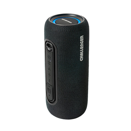 Parlante Portátil Challenger Negro y Azul 9.2x9.2cm Portatil con Conexión Bluetooth - PARLANTES | Bylmo