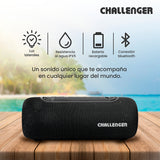 Parlante Portátil Challenger Negro y Azul 9.2x9.2cm Portatil con Conexión Bluetooth - PARLANTES | Bylmo