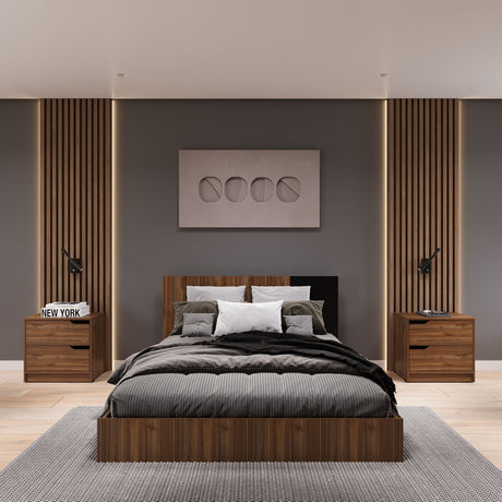 Base Cama Florencia Gales y Wengue 146x81cm para Cama Doble 140 X 200 Cm con Cabecero - CAMAS | Bylmo