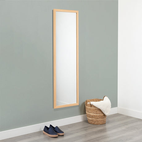 Espejo de Pared Marruecos Roble 45x130cm Rectangular con Marco En Poliestireno - ESPEJOS DE PARED | Bylmo