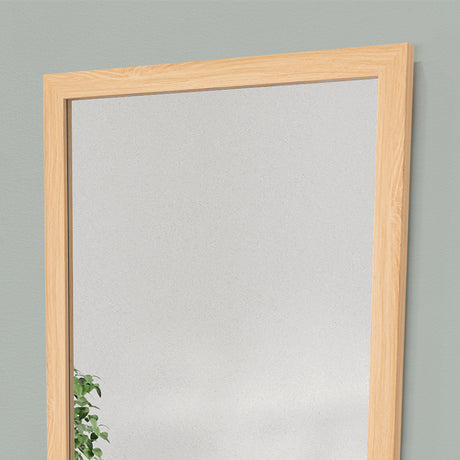 Espejo de Pared Marruecos Roble 45x130cm Rectangular con Marco En Poliestireno - ESPEJOS DE PARED | Bylmo