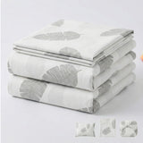 Juego de Sabanas Leaf Gray Blanco para colchón Queen 160 X 190 Cm 200 Hilos Con Elastico - SABANAS | Bylmo