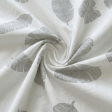 Juego de Sabanas Leaf Gray Blanco para colchón Queen 160 X 190 Cm 200 Hilos Con Elastico - SABANAS | Bylmo