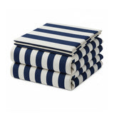 Juego de Sabanas Navy Print Blanco para colchón Queen 160 X 190 Cm 200 Hilos Con Elastico - SABANAS | Bylmo