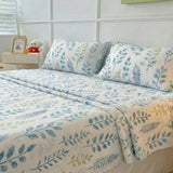 Juego de Sabanas Botanic Print Blanco para colchón Queen 160 X 190 Cm 200 Hilos Con Elastico - SABANAS | Bylmo