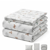 Juego de Sabanas Butterfly Print Blanco para colchón King 200 X 200 Cm 200 Hilos Con Elastico - SABANAS | Bylmo