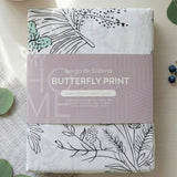 Juego de Sabanas Butterfly Print Blanco para colchón King 200 X 200 Cm 200 Hilos Con Elastico - SABANAS | Bylmo
