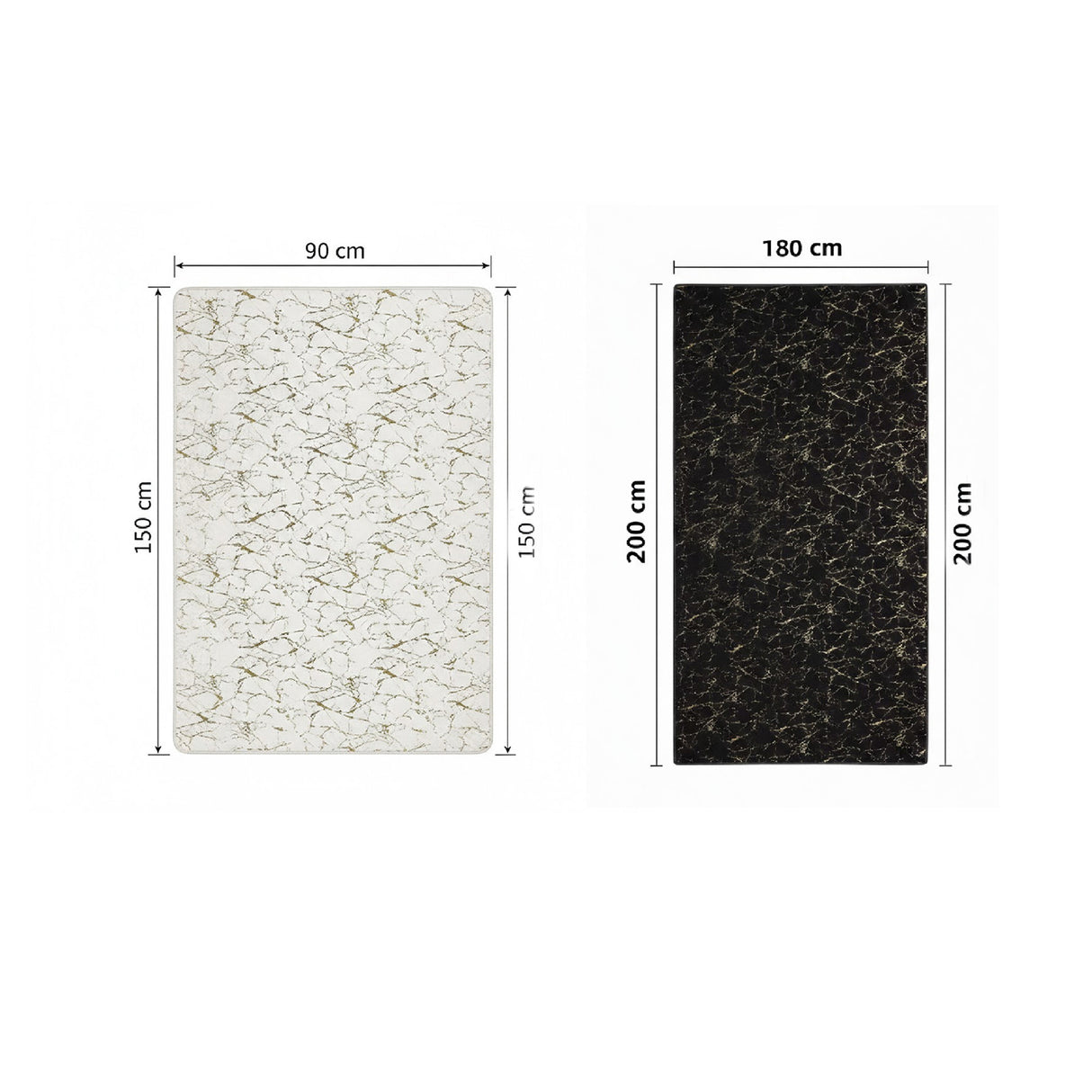 Tapete de Sala Gold Negro 90x150cm Rectangular Muy Suave Pet Friendly - TAPETES Y ALFOMBRAS | Bylmo